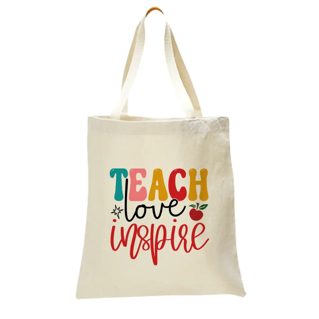  Teacher Love Heavy Tote Bag 