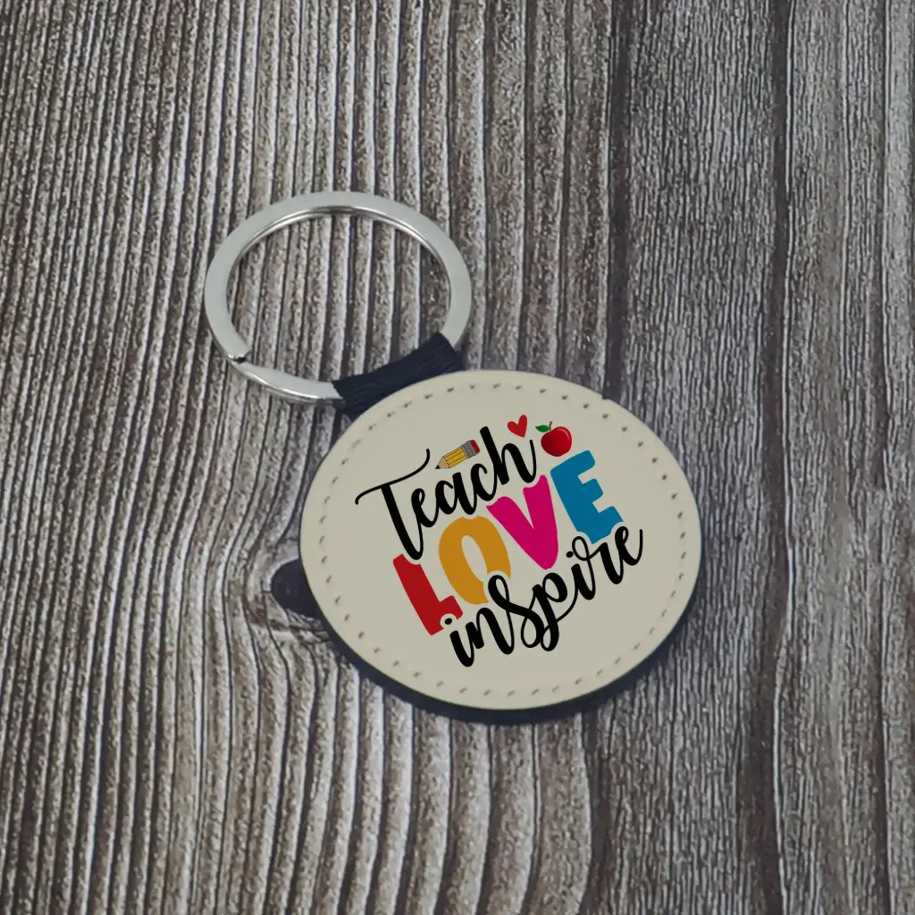 Teacher’s Day PU Leather Round Keychain