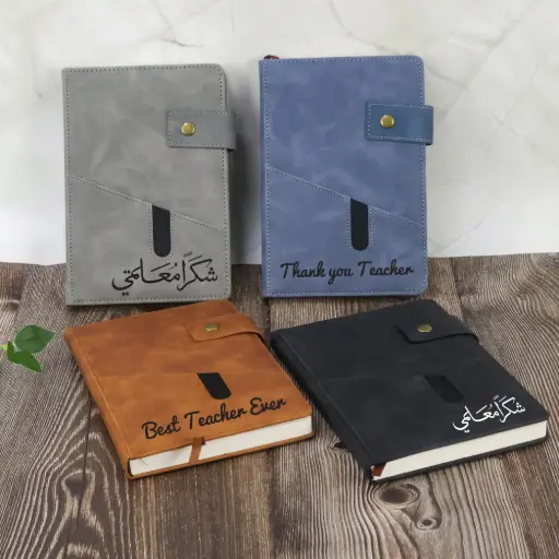 Teacher Elegant A5 Leather Notebook With Pocket  