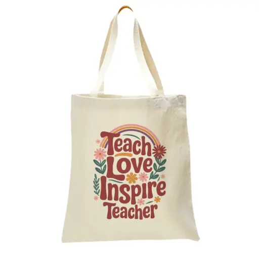  Teacher Love Heavy Tote Bag 
